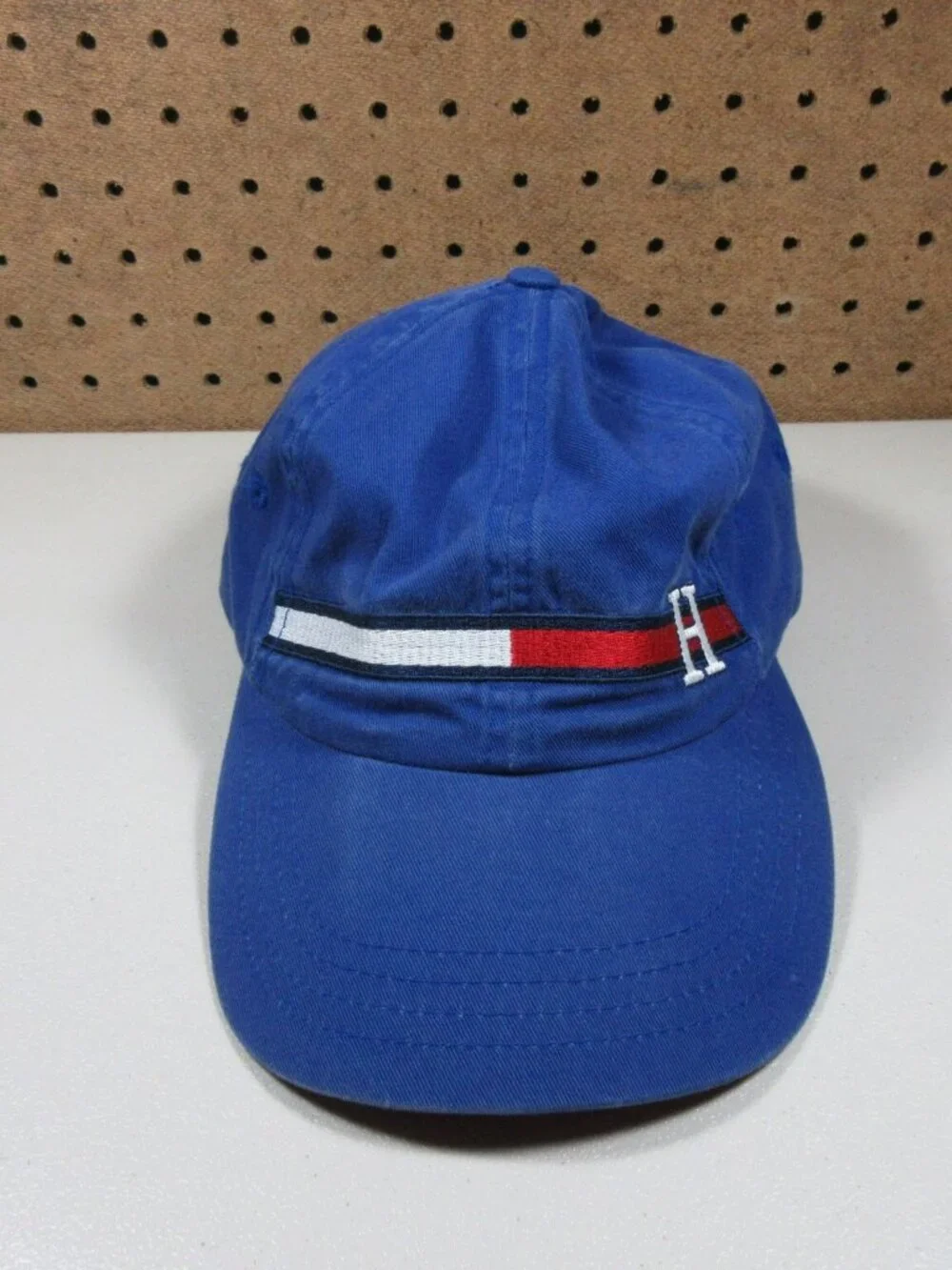 Vintage Tommy Hilfiger womens blue 6 panel Flag strapback hat